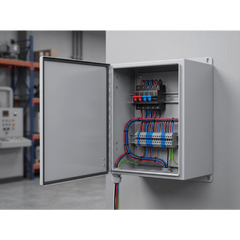 Gabinete de Bisagra Continua NEMA 12; IP66 de Uso en Intemperie, 305 x 254 x 203 mm, De Acero, Color Gris