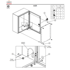Gabinete de Acero Inoxidable 304L ASR IP66 400x300x210 mm (15.7 x 11.8 x 8.3 in) / 2 Cerraduras / Montaje Placa 2 mm