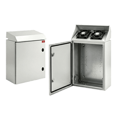 Gabinete Rack 19 UR ProTek Tipo 3R Exterior con Ventiladores y Termostato / 92.2 cm x 60 cm x 61 cm / Acero Gris RAL 7035