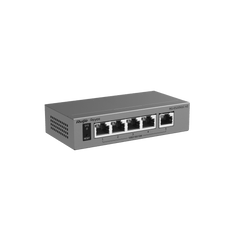 Switch Capa 2 Gestionado en la Nube / 5 Puertos Gigabit / Switching 10 Gbps / Forwarding 7.44 Mpps / Diseño sin Ventilador / Protección 6 kV / Modo CCTV de un Clic / 32 VLANs / Gabinete Metálico / Ruijie Cloud