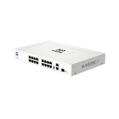 16 x 10/100Mbps PoE Ports, 2 x 10/100/1000Mbps RJ45 Uplink Ports and 1 x 1000Mbps SFP Slot