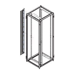 Organizador Vertical de Cables Rack 45 UR / Acero Negro / Sección 95x208 mm / Capacidad 726 Cables / Fijación Flecha 1.75 pulg