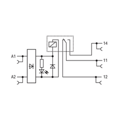 Módulo con Relé WAGO 857-359 / 24V ... 230V AC/DC / Corriente Permanente Límite 6 A / Un Inversor / Indicador de Estado Amarillo / Montaje en Carril DIN-35 / Aislamiento Reforzado