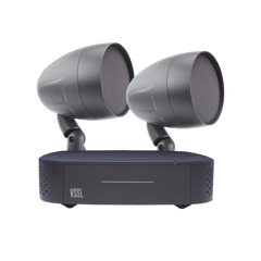 KIT Amplificador VSSL A1X | 2 Bocinas Acoustiscape TruAudio Modelo AS2T | IP66