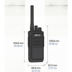 Par de Radios Portátiles Analógicos UHF 400-470 MHz / 2W / 16 Canales / Preconfigurados de Fábrica / VOX Manos Libres / Batería 6-8 hrs c/u / Listos para Usar
