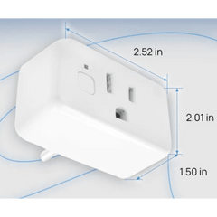 Adaptador PlugIn inalámbrico WIFI/ Nube P2P / Medición de consumo/ Soporta Google y Alexa / 15A