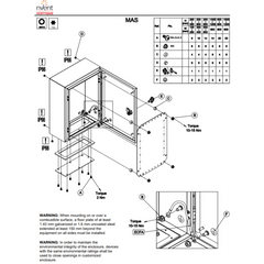 Gabinete de Uso Exterior MAS 300 x 250 x 155 mm (11.8 x 9.8 x 6.1 in) NEMA 4/12/13; IP66; IK10 de Acero Dulce 1.5 mm con Platina de Montaje Incluida Color Gris Claro