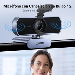 Cámara Web HD USB / 1080p 30 FPS / Campo de Visión 85° / Micrófonos Duales Omnidireccionales / Enfoque Fijo / Cable 2 m (6.6 ft) / Plug-and-Play Universal