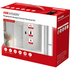 Kit Terminal Control Acceso Biométrico DS-KAS807 / Huella Digital / Códigos QR / 2.4" LCD / 5000 Huellas + 5000 Tarjetas / IP65 / Wi-Fi + PoE / Cerradura Magnética 272 kg / Botón Touchless