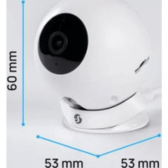 Cámara Wi-Fi / Full HD 1080p / Visión Nocturna B/N / Wi-Fi Doble Banda + Bluetooth / Detección de Movimiento con 10 Zonas / Audio Bidireccional / Almacenamiento microSD hasta 512 GB