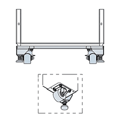 Kit de 4 Ruedas y Niveladores Para Gabinete Proline S1 Trabajo Ligero 900 lb / Material Compuesto Negro / Movilidad Interior