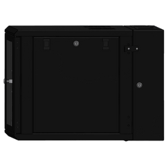 Gabinete Rackeable / 09 Unidades / Pared 19 Pulgadas / Puerta de Cristal / Acero Calibres 18-22 / Carga 80 kg / Dimensiones 634x632x468 mm (25x24.9x18.4 in) / Abatible 120° / Ventilación