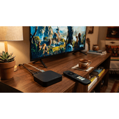 STB 4K Android con Google TV / Alto Rendimiento / Conexión Wi-Fi y por Cable / Control Remoto Bluetooth / Salida HDMI / APP Hik Connect Pre-instalada / Software de Gestion para ISPs/ Para modo desarrollador leer la nota en la descripcion