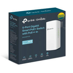 Switch PoE Omada Para Exterior / 1 Puerto PoE++ IN 802.3 af/at/bt / 4 Puertos PoE+ OUT Gigabit / Adminstración Centralizada Omada