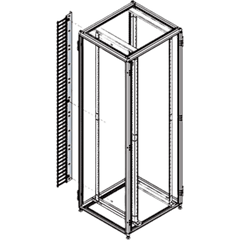 Organizador Vertical de Cables para Rack 45 UR (79 in) / Acero Negro RAL 9005 / Sección 95x208 mm (3.7x8.2 in) / Capacidad 726 Cables / Dedos cada 1.75 pulg / ProLine S1 HOFFMAN
