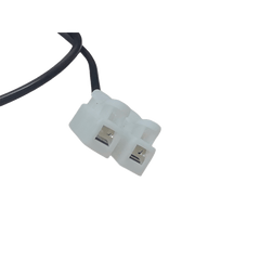 Cable con Conector Macho (Pigtail) | Forro Negro | Terminal Blanca | Alimentación para Vcc con Puntas Libres | Polarizado | Largo 22 cm ( 8.66 Pulgadas) | Calibre 22AWG.