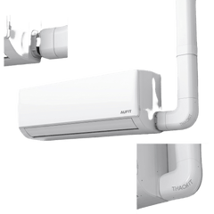 Kit de Canaletas Para la Organización de Tuberías y Cables Eléctricos en Instalaciones de Aire Acondicionado, Uso en Interiores y Exteriores, PVC Rígido, Ideal Para Minisplit, Contenido de Kit (11 Piezas), (3000-00000)