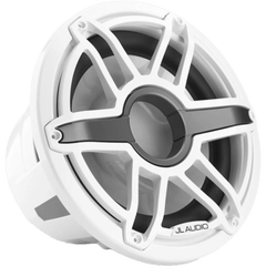 Subwoofer Náutico JL Audio M7 / 12" / Rejilla Deportiva Blanca / Deflector Infinito / 600 W RMS / 4 Ω / Sensibilidad 86.7 dB / Cono de Polipropileno Relleno de Mica / Montaje 306 mm (12.0625 in) / Profundidad de Montaje 202 mm (7.94 in)