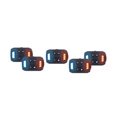 Luz Auxiliar Recargable, 26 LEDs, Rojo/Azul/Blanco, Incluye Clip y Base Magnética
