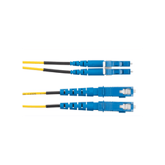 Jumper de Fibra Optica Monomodo 9/125 OS2, LC-SC Duplex, OFNR (Riser), Color Amarillo, 15 Metros (49.21 Pies)