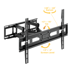 Montaje de Pared Universal Articulado para Monitores de 37 a 80" | Carga Máxima 40 Kg | Vesa 100 x 100 a 600 x 400| Fabricado en Acero