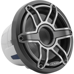 Subwoofer Náutico JL Audio M6 / 8" (20.3 cm) / Cono de Polipropileno Relleno de Mica / Impedancia 4 Ω / Potencia RMS 200 W / Sensibilidad 86.8 dB / Rejilla Deportiva de Titanio / Deflector Infinito o Caja Cerrada / Conexiones de Pala
