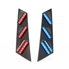 Pilar Trasero lateral para Ford Police Interceptor 2020+, Incluye CD3794 (3). Trasero Rojo /Azul/ Ámbar, Incluye CD3794 (1) Lateral Rojo /Azul/ Blanco