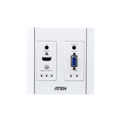 Transmisor HDBaseT | HDMI y VGA | Placa de Pared US / PoH (4K a 100 m) | (HDBaseT Class A) (PoH PD)