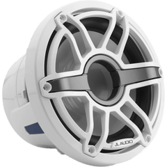 Subwoofer Náutico / 8" / Deflector Infinito o Caja Cerrada / 200 W RMS / Impedancia 4 Ω / Sensibilidad 86.8 dB / Cono de Polipropileno Relleno de Mica / Iluminación LED Transflective™ / Rejilla Deportiva Blanca