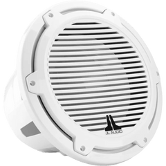Subwoofer Náutico 12" (304.8 mm) / Rejilla Clásica Blanca / Deflector Infinito / 600 W RMS / Impedancia 4 Ω / Sensibilidad 86.7 dB / Bobina de Voz 4" (102 mm) / Cono de Polipropileno Relleno de Mica / Diámetro 356 mm (