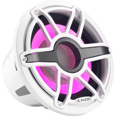 Subwoofer Náutico / 12" (304.8 mm) / LED Transflective™ / Rejilla Deportiva Blanca / Deflector Infinito / 600 W RMS / Impedancia 4 Ω / Cono de Polipropileno Relleno de Mica / Bobina de Voz 4" (102 mm)