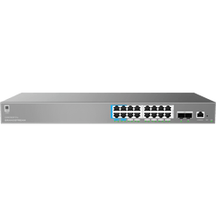 Switch de Red Empresarial L2++ / Serie GWN7800 Pro / 16 Puertos Gigabit PoE 250W / 2 Puertos SFP+ / Gestión Cloud GDMS / VLAN 4K / QoS Avanzado / Seguridad Integral