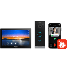 Kit Videoportero IP / Estación Interior i504W + Frente de Calle i60 / Pantalla Táctil 7" HD / Videollamadas H.264/H.265 / Wi-Fi Dual Band / PoE / App Fanvil Link / ONVIF / 10,000 Tarjetas RFID