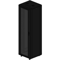 Gabinete rackeable de piso de 42U, compatible con estándar 19 pulgadas, equipado con puerta frontal de cristal para una mejor visibilidad y presentación profesional