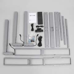 Base de Escritorio Motorizado Profesional Tipo L (3 Columnas) / Altura Ajustable 60-125cm / Estructura Estable / Funcionamiento Suave / 4 Preset de Posiciones / Color Gris / Soporta hasta 150Kg de carga