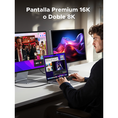 Cable USB-C Thunderbolt 5 / 80 Gbps Bidireccional / 120 Gbps Unidireccional / 1 m (3.28 ft) / 24 Pines / E-Marker IP2133H / 5A Máximo / Aluminio + Cobre Blindado