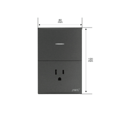 Placa con Interruptor Sencillo y 1 Toma Corriente 10 -15 A 127 V 60 Hz.