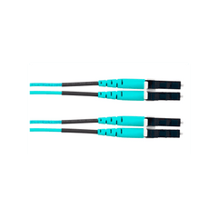 Jumper de Fibra Optica Multimodo 50/125 OM4, LC-LC Duplex, OFNR (Riser), Color Aqua, 30 Metros