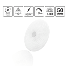 Lámpara de Techo LED / 40W / 3000 Lúmenes / 3 Temperaturas de Color (2700K-6500K) / IP20 Interior / Vida Útil 50,000 Horas / Material Aluminio y PC / Base Sobreponer