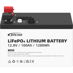 Batería de Litio LiFePO4 12.8Vcc, 100Ah, 1.28KwH, Pantalla LCD para Monitoreo Local, Carcasa Metálica