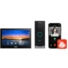 Kit Videoportero IP Fanvil VIK-01, Estación Interior SIP i504W + Frente de Calle i60, Llamadas HD, Desbloqueo Remoto, App Fanvil Link, Wi-Fi 2.4G/5G, PoE