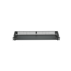 Organizador de Cables Frontal, para Panel de Fibra Óptica HD Flex, de 1 UR, Color Negro