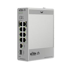 Switch Industrial PoE / 8 Puertos Gigabit PoE / 110W-270W Budget / SFP / DIN-Rail / -30°C a 65°C / Fanless