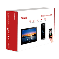 Kit Videoportero IP / Estación Interior i504W + Frente de Calle i60 / Pantalla Táctil 7" HD / Videollamadas H.264/H.265 / Wi-Fi Dual Band / PoE / App Fanvil Link / ONVIF / 10,000 Tarjetas RFID