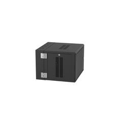 Gabinete PanZone de Montaje en Pared, de 19in, Puerta con Ventana de Seguridad, 9 UR, 635mm de Profundidad, Color Negro