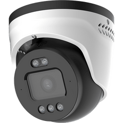 Cámara Turret AI TrueColor 4MP / 1/1.8" Sensor / Lente 4mm F1.0 / Smart Hybrid Light IR 40m y Luz Blanca 30m / IP67 IK10 / PoE / NDAA / VCA 2.0 / Detección hasta 75m