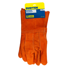 Guantes de Carnaza Largo/ Refuerzo en Palma / Resistente a Abrasión y Temperaturas Moderadas.