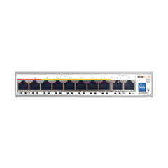 Switch PoE / Administración en la nube / Con 8 puertos 10/100 Mbsp PoE af/at / 2 Puertos Uplink 10/100/1000 Mbps / Presupuesto 100 W / PoE hasta 250 metros / Soporta protocolo ONVIF