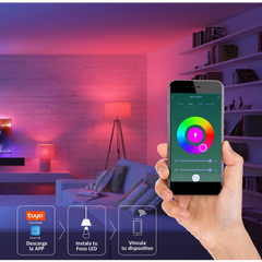 Foco Smart Dimeable / 10W / RGB y Blanco / Base E27 / IP20 / Con Control desde Aplicación Móvil