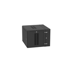 Gabinete PanZone de Montaje en Pared, de 19in, Puerta con Ventana de Seguridad, 9 UR, 635mm de Profundidad, Color Negro
